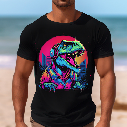 Synthwave Dinosaur 002