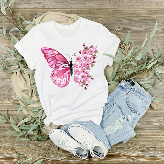 Pink Floral Butterfly