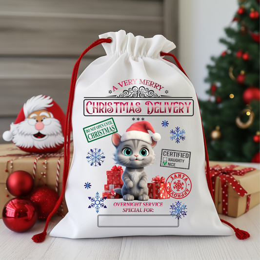 Santa Sack Grey Cat