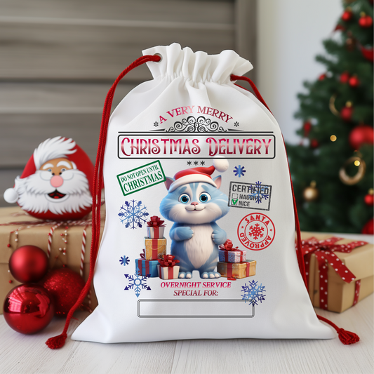 Santa Sack - Blue Cat
