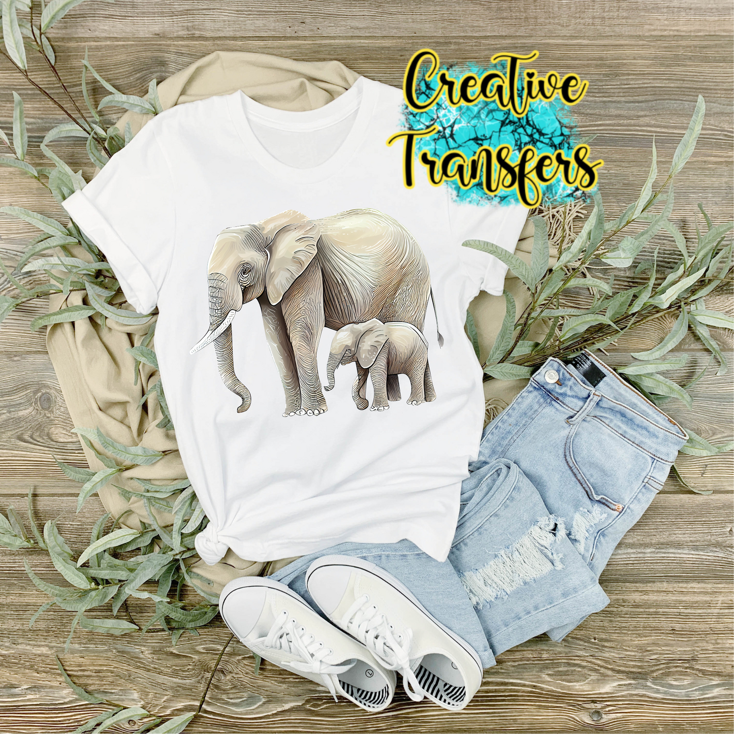 Mama & Baby Elephant